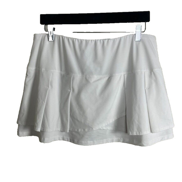 Lucky in Love Size XL Mini Skort Skirt White Tiered - Picture 4 of 6